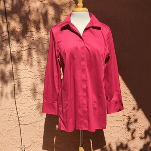 Chico's Bright Fuchsia Button-Front Tunic
